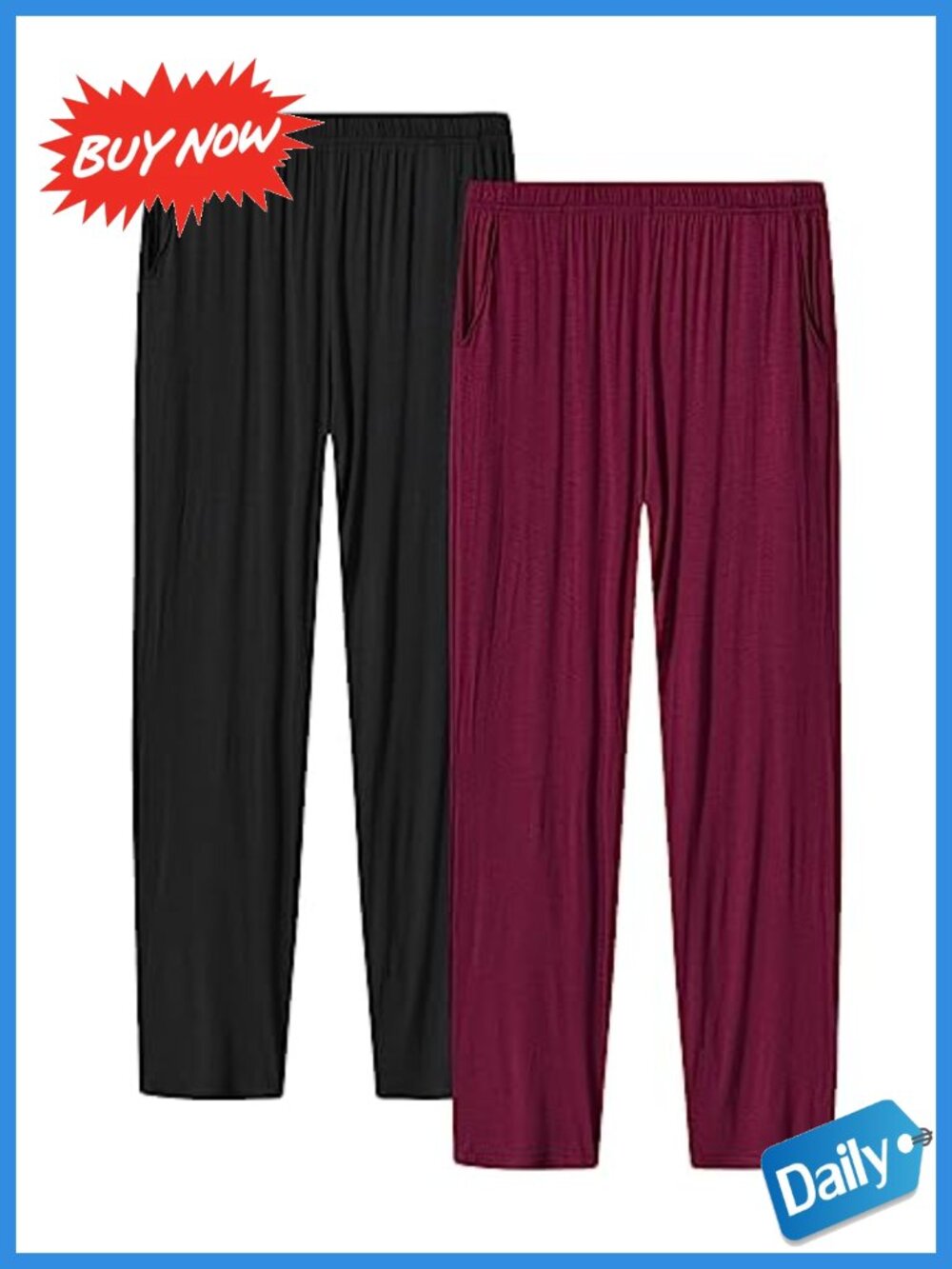 Modal Pajama Pants with Pockets Drawstring Lounge Bottoms